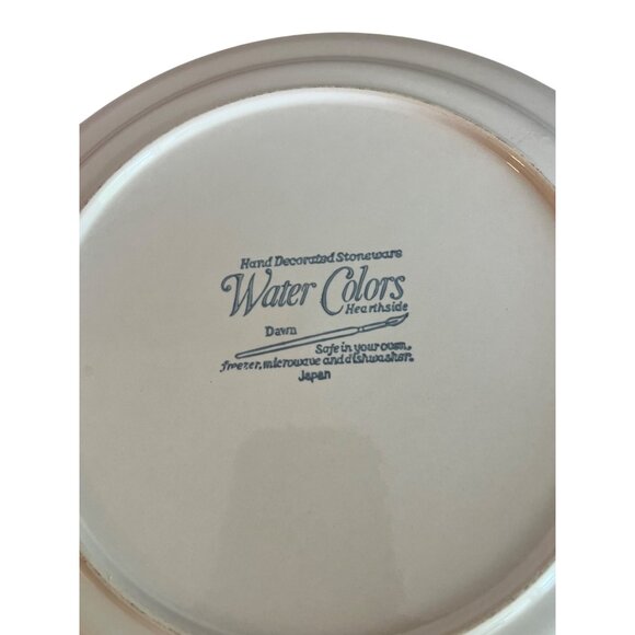 Vtg Water Colors Hearthside Dawn Pattern Dinner Plate Hand Decorated Stoneware - Picture 3 of 4